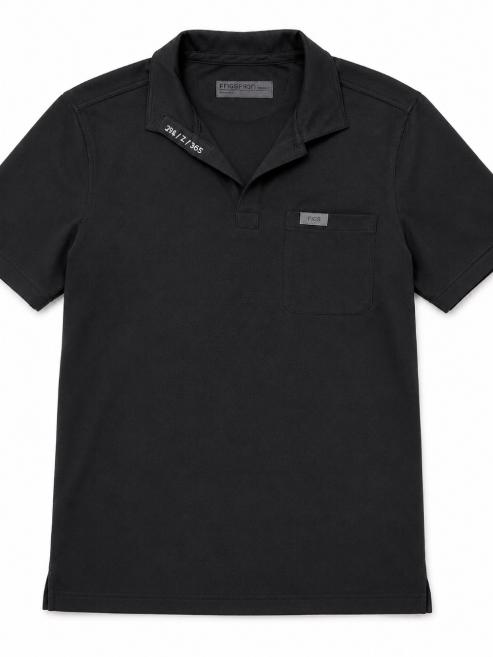FIGS Pro Polo Shirt Medium Black Performance Stretch Short Sleeve Medical Scrub
